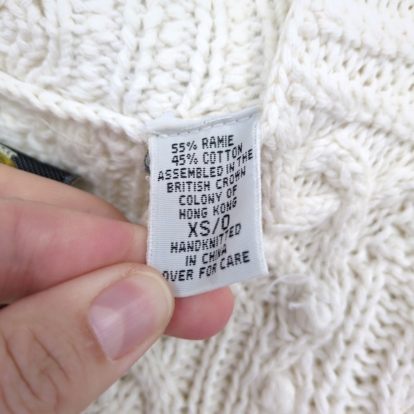 Express Vintage Handknitted Fisherman Sweater C. Internationale Cotton Blend XS - Picture 7 of 8